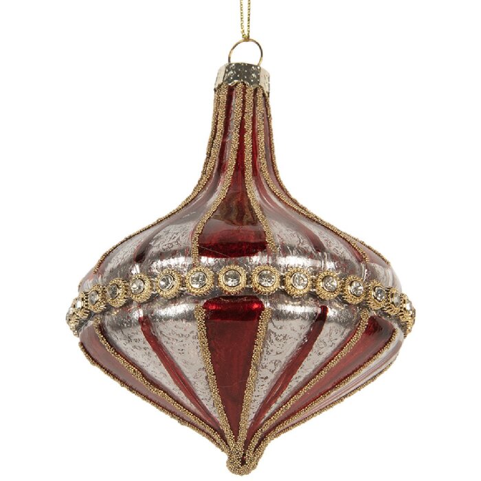 Clayre & Eef 6GL5317 Kerstbal Ø 9x11 cm