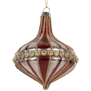 Clayre & Eef 6GL5317 Kerstbal Ø 9x11 cm
