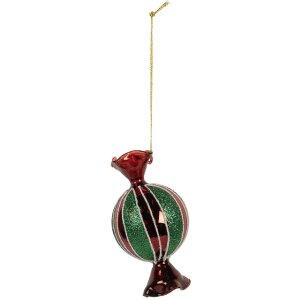 Clayre & Eef 6GL5319 Kerstornament 7x7x12 cm Rood en...