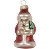 Clayre & Eef 6GL5322 Kersthangers Set 6 Ø 3x35 cm Rood Zilverkleurig