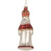 Clayre & Eef 6GL5324 Kerstornament 5x5x15 cm Rood en Wit