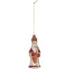 Clayre & Eef 6GL5324 Kerstornament 5x5x15 cm Rood en Wit