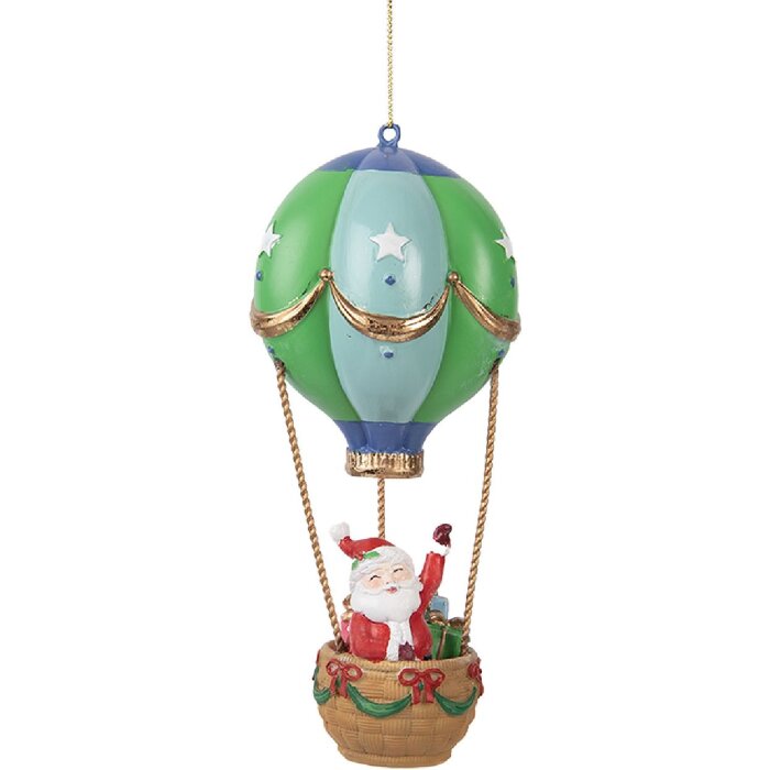 Clayre & Eef 6PR5613 Kerstman in heteluchtballon Ø 8x18 cm