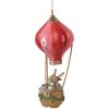 Clayre & Eef 6PR5614 Decoratiehanger Hert in heteluchtballon Ø 7x17 cm Rood en Roze