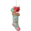 Clayre & Eef 6PR5615 Decoratiehangertje Beer in Kerstkous 7x5x15 cm