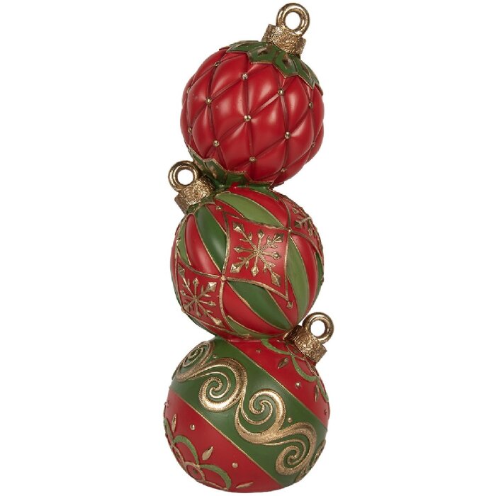 Clayre & Eef 6PR5617 Decoratie Kerstbal LED 14x14x40 cm
