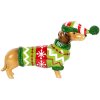 Clayre & Eef 6PR5620 Decoratie Hond (Dackel) 24x5x14 cm Bruin en Groen