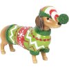 Clayre & Eef 6PR5620 Decoratie Hond (Dackel) 24x5x14 cm Bruin en Groen