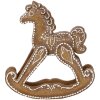 Clayre & Eef 6PR5621 Decoratie Schommelpaard Bruin Wit 14x4x15 cm