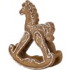 Clayre & Eef 6PR5621 Decoratie Schommelpaard Bruin Wit 14x4x15 cm