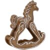 Clayre & Eef 6PR5621 Decoratie Schommelpaard Bruin Wit 14x4x15 cm