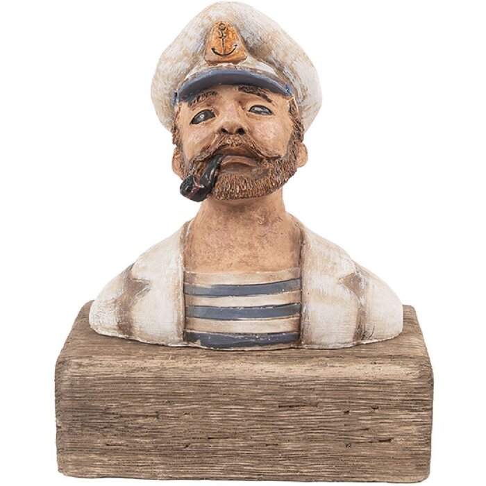 Clayre & Eef Decoratie Kapitein Houten Figuur 16x8x20 cm