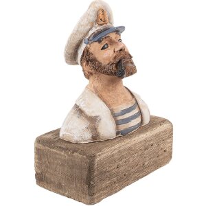 Clayre & Eef Decoratie Kapitein Houten Figuur 16x8x20 cm