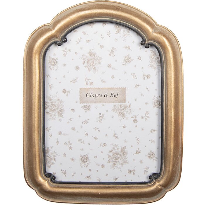Clayre & Eef 2F1278 Fotolijst 16x21 cm Goudkleurig Bruin 13x18 cm