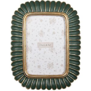 Clayre & Eef 2F1281 Fotolijst 17x21 cm Groen Goud 10x15 cm