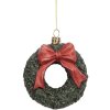 Clayre & Eef 66085 Decoratiehanger Krans 9x4x11 cm Groen Rood