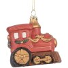 Clayre & Eef 66087 Decoratie Hangdecor Lokomotief 9x5x9 cm Rood-Goud