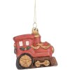 Clayre & Eef 66087 Decoratie Hangdecor Lokomotief 9x5x9 cm Rood-Goud