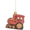 Clayre & Eef 66087 Decoratie Hangdecor Lokomotief 9x5x9 cm Rood-Goud