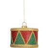 Clayre & Eef 66088 Decoratie Hanger Trommel Ø 7x5 cm rood