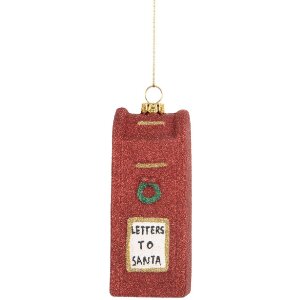 Clayre & Eef 66091 Decoratieve Hangende Brievenbus 5x4x11 cm Rot en Wit