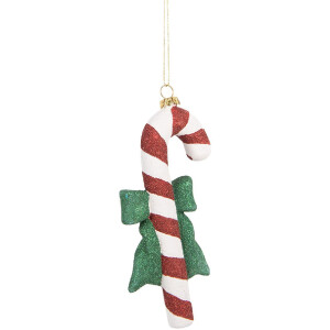 Clayre & Eef 66093 Decoratie Hangdecoratie Peperstok 8x3x17 cm Rood Wit