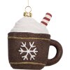 Clayre & Eef 66096 Decoratie Hangornament Beker 9x7x10 cm Bruin Wit