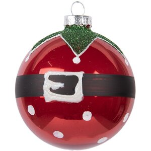 Clayre & Eef 6GL5138 Kerstbal Ø 8 cm Rood