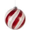 Clayre & Eef 6GL5139 Kerstbal Ø 15 cm Rood en Wit