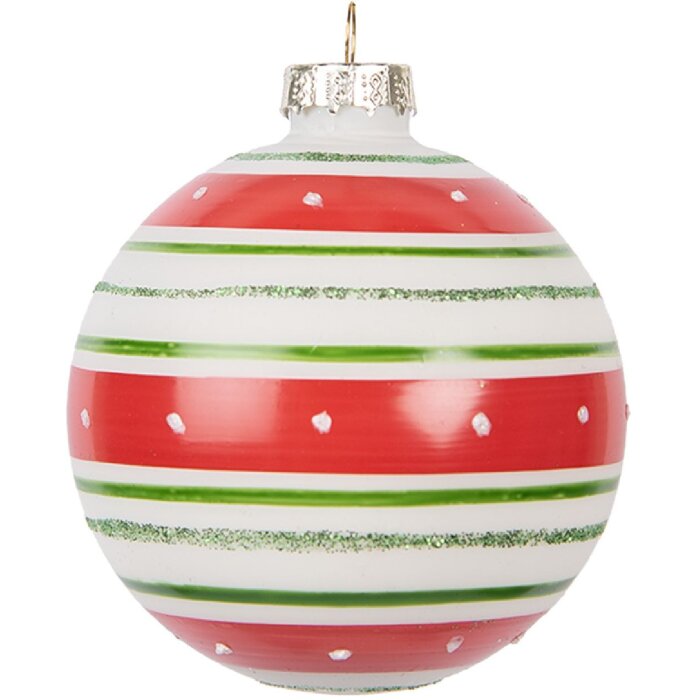 Clayre & Eef 6GL5141 Kerstbal Rood 8x8 cm