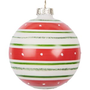 Clayre & Eef 6GL5141 Kerstbal Rood 8x8 cm