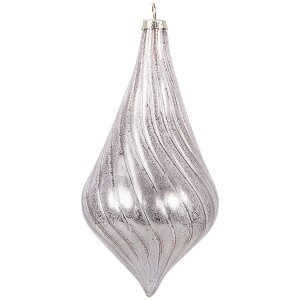 Clayre & Eef 6GL5143 Kerstbal Ø 8x17 cm Zilverkleurig