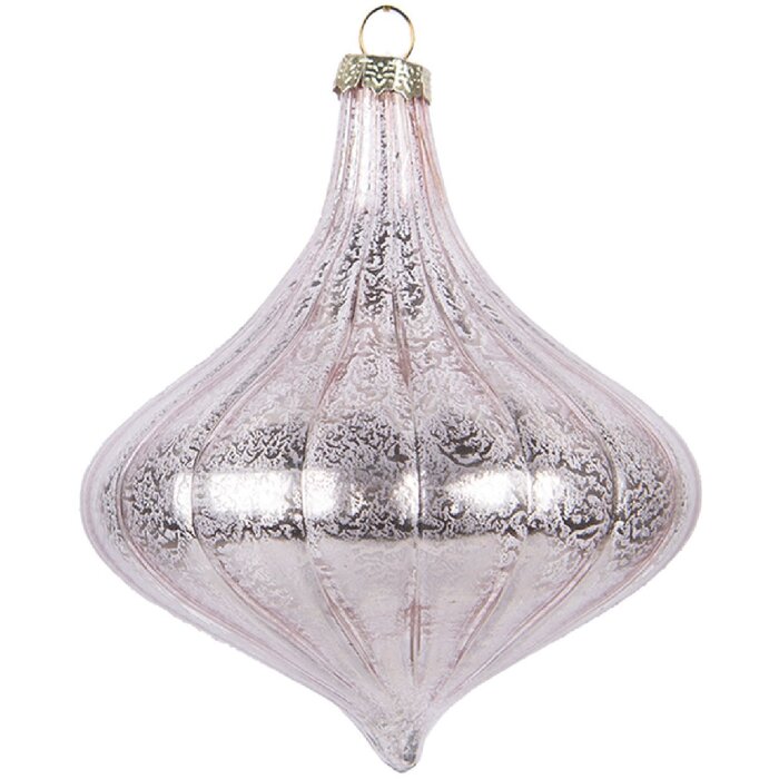 Clayre & Eef 6GL5145 Kerstbal Roze 10x10 cm