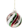 Clayre & Eef 6GL5174 Kerstbal Ø 8x8 cm Meerderkleurig