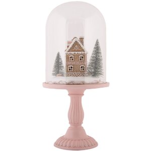 Clayre & Eef 6GL5189 Glasklok met Decoratie LED Ø 17x36 cm