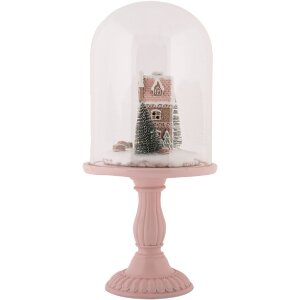 Clayre & Eef 6GL5189 Glasklok met Decoratie LED Ø 17x36 cm