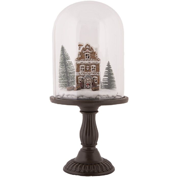 Clayre & Eef 6GL5190 Glasklok met Decoratie LED Ø 17x36 cm