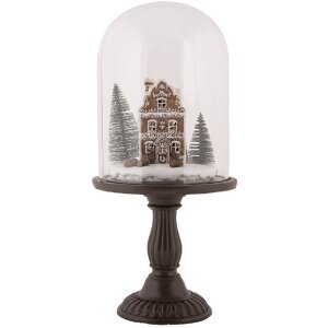 Clayre & Eef 6GL5190 Glasklok met Decoratie LED Ø 17x36 cm