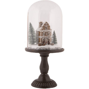 Clayre & Eef 6GL5190 Glasklok met Decoratie LED Ø 17x36 cm