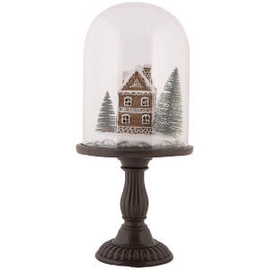 Clayre & Eef 6GL5190 Glasklok met Decoratie LED Ø 17x36 cm