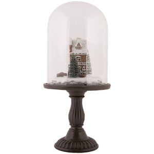 Clayre & Eef 6GL5190 Glasklok met Decoratie LED Ø 17x36 cm