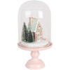 Clayre & Eef 6GL5191 Glazen Cloche met Decoratie LED Roze 17x30 cm
