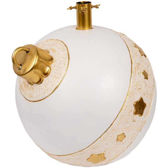 Clayre & Eef 6MG0105 Kerstboomstandaard 40x38x38 cm Wit Goudkleurig