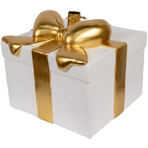 Clayre & Eef 6MG0106 Kerstboomstandaard 36x35x33 cm Wit Goudkleurig