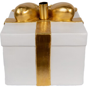 Clayre & Eef 6MG0106 Kerstboomstandaard 36x35x33 cm Wit Goudkleurig