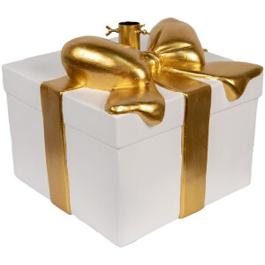 Clayre & Eef 6MG0106 Kerstboomstandaard 36x35x33 cm Wit Goudkleurig