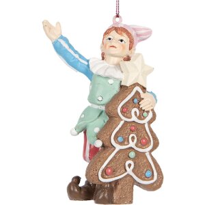 Clayre & Eef 6PR5298 Decoratie Hanger Elf 8x4x11 cm...