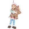 Clayre & Eef 6PR5299 Decoratiehanger Elf 5x4x11 cm Bruin en Blauw