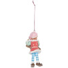 Clayre & Eef 6PR5299 Decoratiehanger Elf 5x4x11 cm Bruin en Blauw