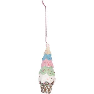 Clayre & Eef 6PR5300 Decoratie Hangende Taart Ø 5x13 cm Mehrfarbig